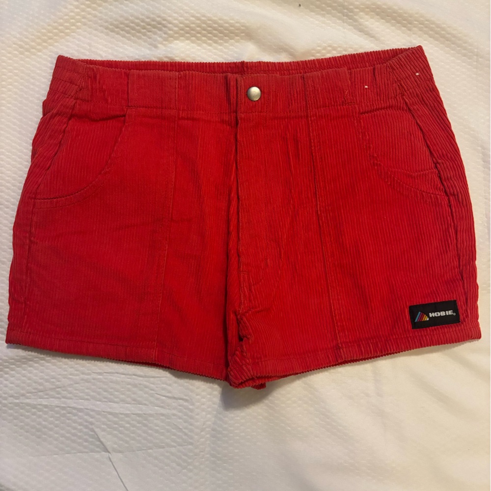 Size 32 Vintage Hobie Red Corduroy Women Shorts